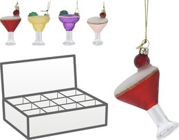 Hanger cocktailglazen 8cm 4ass