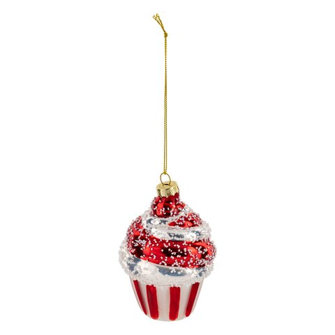 Hanger cupcake D10cm glas rood