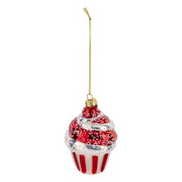 Hanger cupcake D10cm glas rood