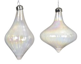 Hanger D10cm glas 2ass wit