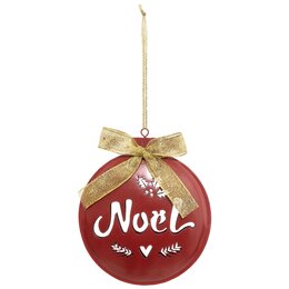 Hanger D12cm metaal Noël rood