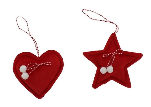 Hanger deco H10,5cm 3ass - ster+hart+boom