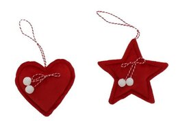 Hanger deco H10,5cm 3ass - ster+hart+boom