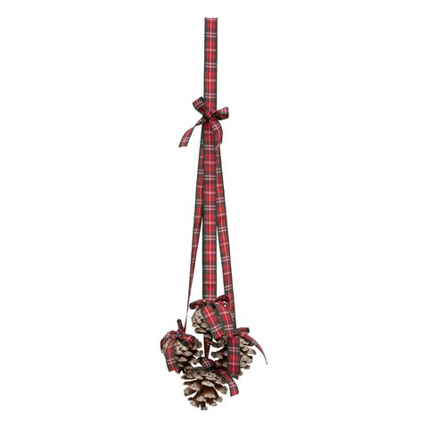 Hanger dennenappels H45cm Tartan