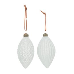 Hanger druppel H13cm glas 2ass zilver