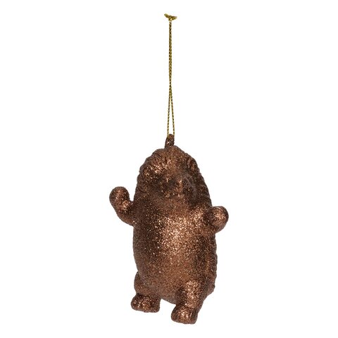 Hanger egel H10cm kunststof bruin