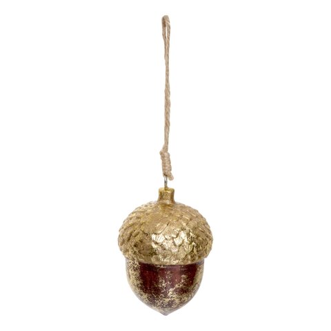 Hanger eikel D8cm hout goud