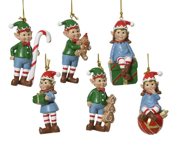 Hanger elf 3x8cm 6ass