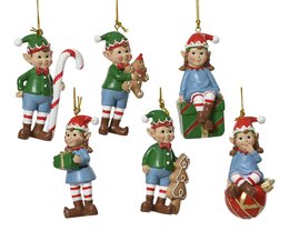Hanger elf 3x8cm 6ass