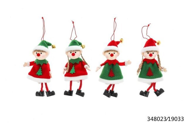 Hanger elfje H19cm 4ass - meisje+jongen