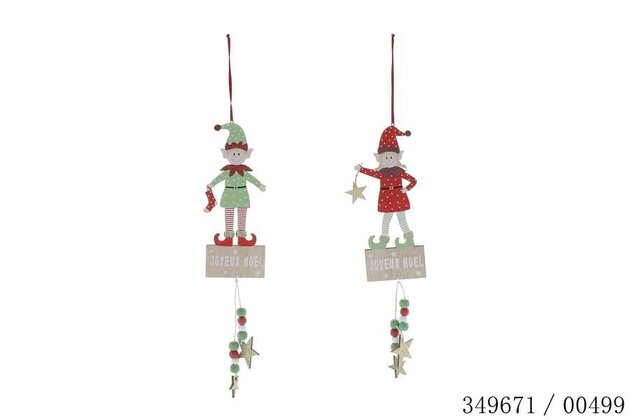 Hanger elfje H34cm 2ass