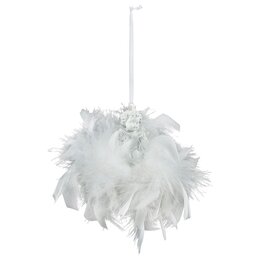 Hanger engel 12x70cm met veer wit