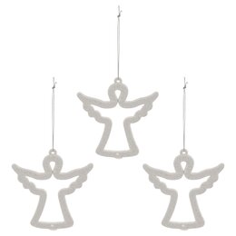 Hanger engel H9cm kunststof 3stuks wit