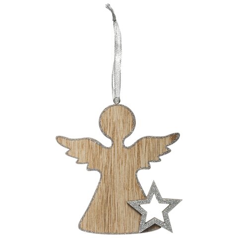 Hanger engel met ster H11cm