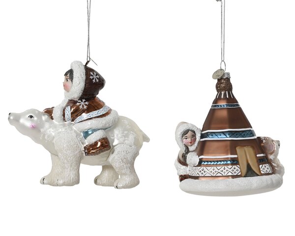 Hanger eskimo 9x10cm glas 2ass