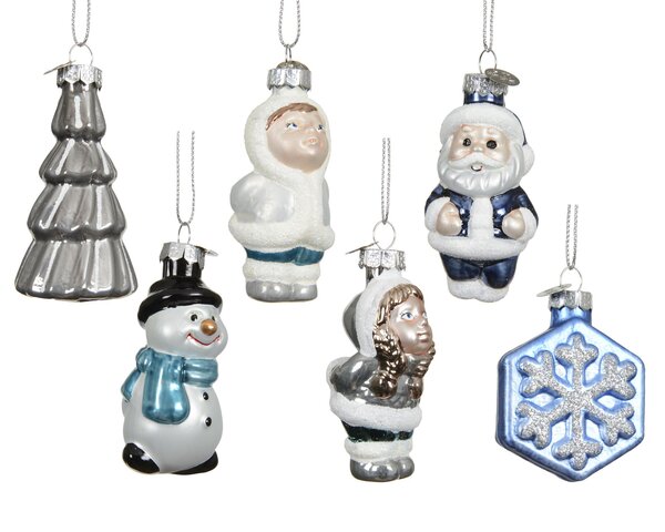 Hanger eskimo figuurtjes 5x7cm glas 6ass