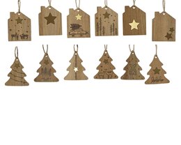 Hanger figuur 5x6cm hout 12ass