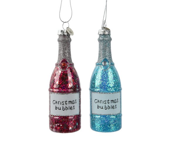 Hanger fles 4x12cm glas 2ass