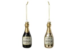 Hanger fles champagne 5x13cm glas 2ass