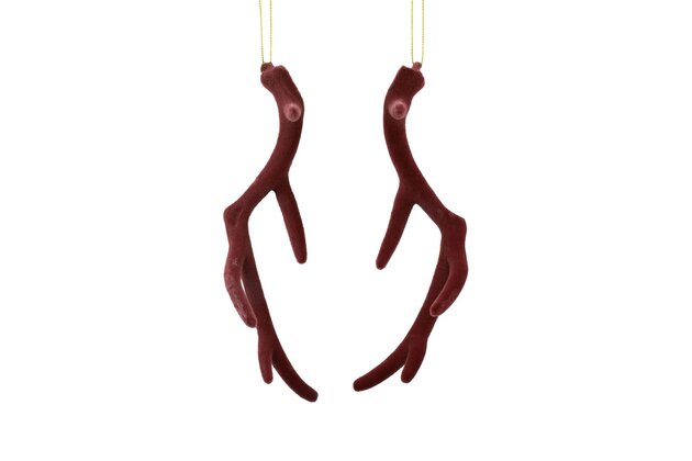Hanger gewei Adona 5x20cm fluweel bordeaux