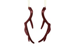 Hanger gewei Adona 5x20cm fluweel bordeaux