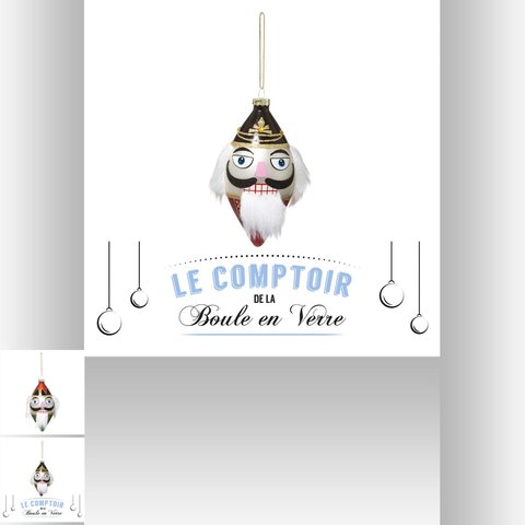 hanger gezicht notenkraker glas 11cm - afbeelding 3