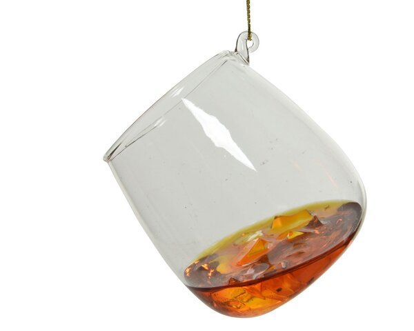 Hanger glas D7xH7cm glas amber