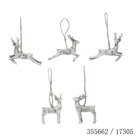 Hanger hert 9x11cm 5ass zilver