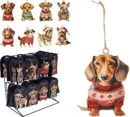 Hanger hond H10cm metaal 8ass