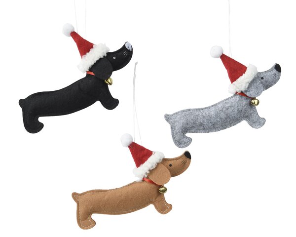 Hanger hond H11cm vilt 3ass