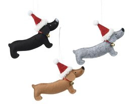 Hanger hond H11cm vilt 3ass
