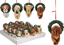 Hanger hond in krans 4ass