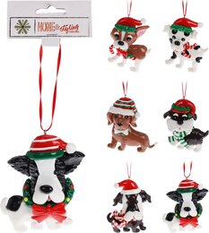 Hanger hond klei 10cm 6ass
