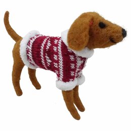 Hanger hond met kersttrui