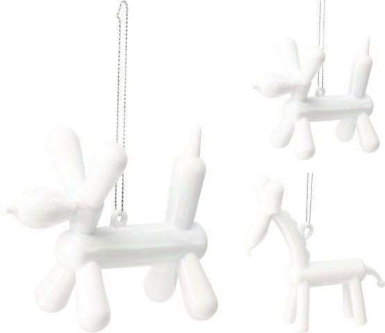 Hanger hond-rendier wit 2ass