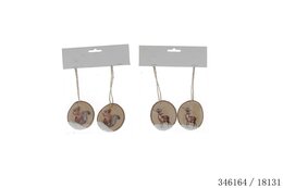 Hanger hout 7x7cm 2stuks 2ass