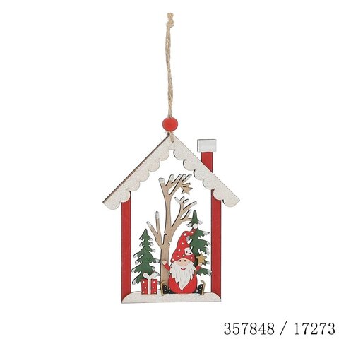 Hanger huis 14x36cm hout