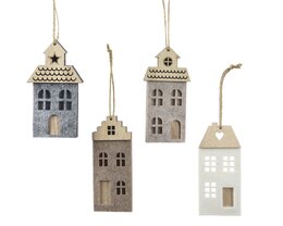 Hanger huis 6x12cm vilt 4ass