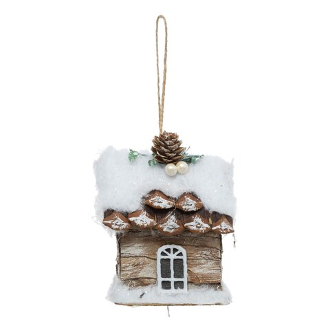 Hanger huis H12cm sneeuw 3ass