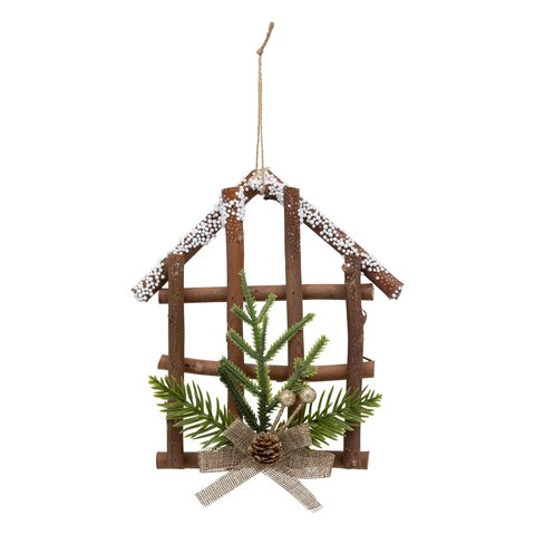 Hanger huis H18cm hout