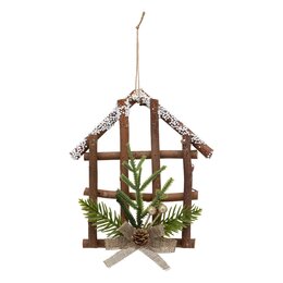 Hanger huis H18cm hout