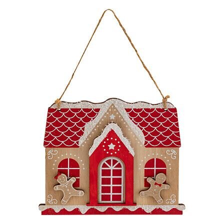 Hanger huis peperkoek H15cm hout