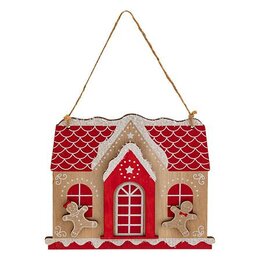 Hanger huis peperkoek H15cm hout