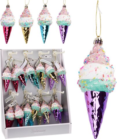 Hanger ijsje 13x5cm 4ass