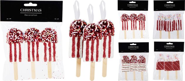 Hanger ijsje H12cm 3stuks