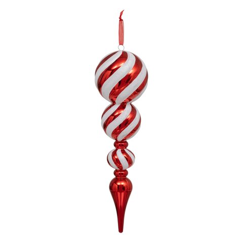 Hanger ijspegel bal 35cm rood wit