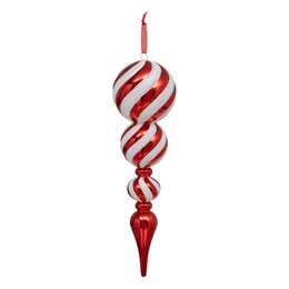 Hanger ijspegel bal 35cm rood wit