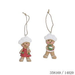 Hanger Jongen/meisje peperkoek 18x5x2cm 2ass