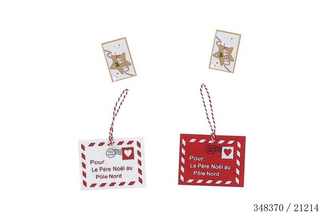 Hanger kaart vilt 2ass - rood/wit