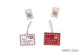 Hanger kaart vilt 2ass - rood/wit